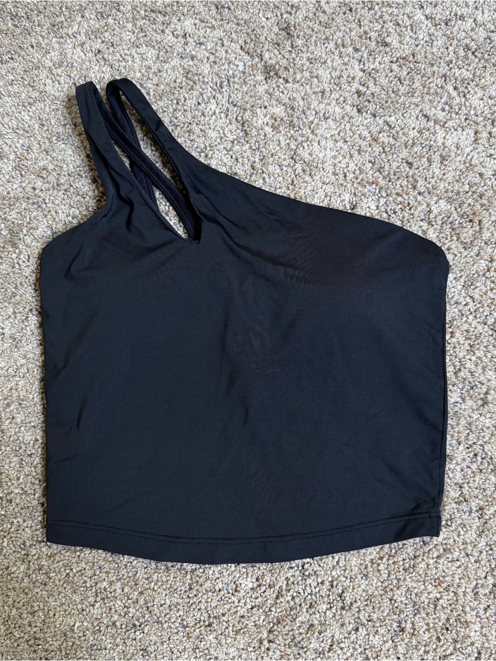 all in motion Black Asymmetrical One-Shoulder Cross Strap Tank Top